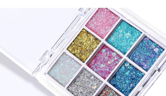 Eyeshadow glitter & shimmer makeup palette 9 colors