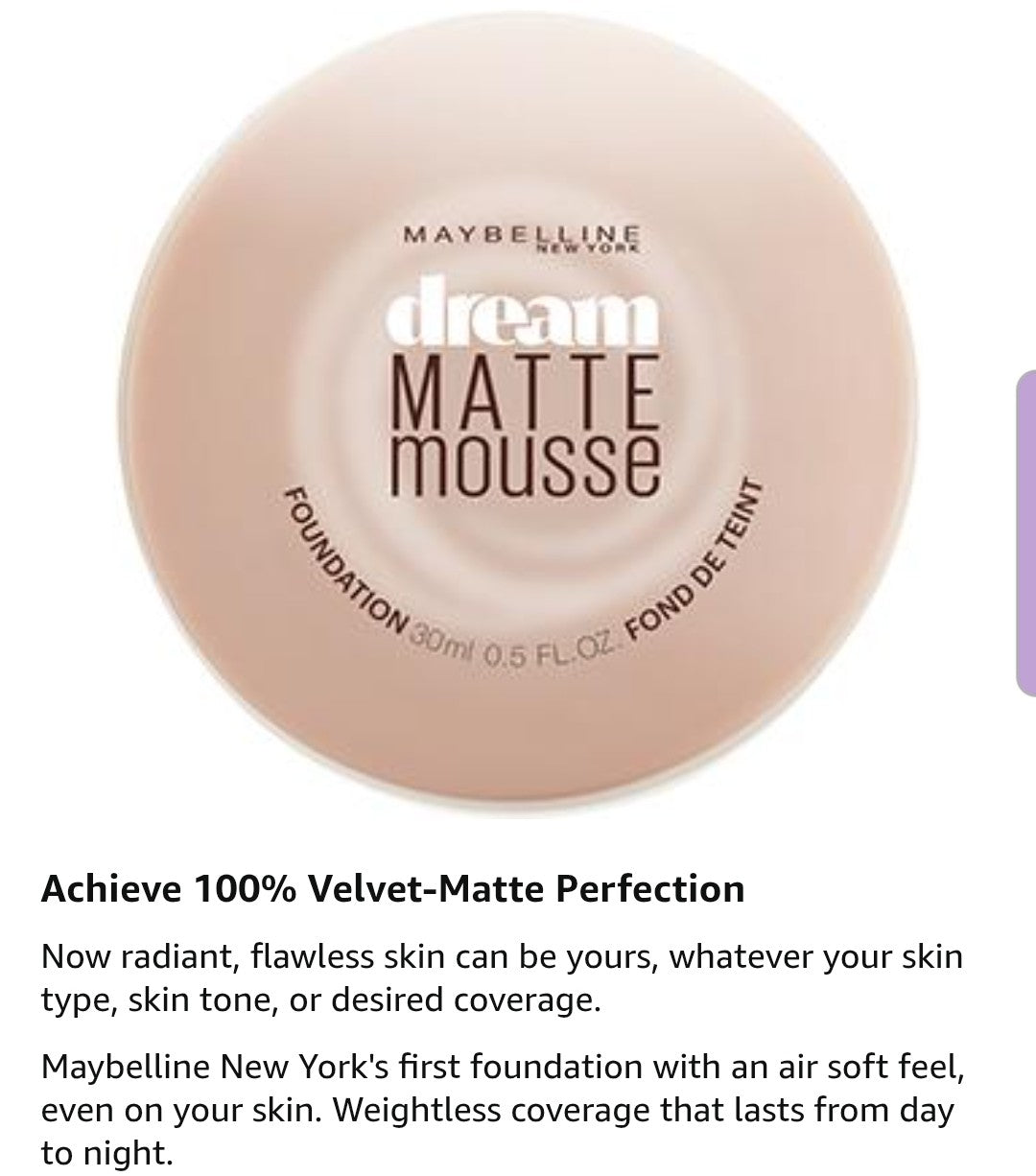 Dream Matte Foundation Mousse New York Maybelline(pure beige)