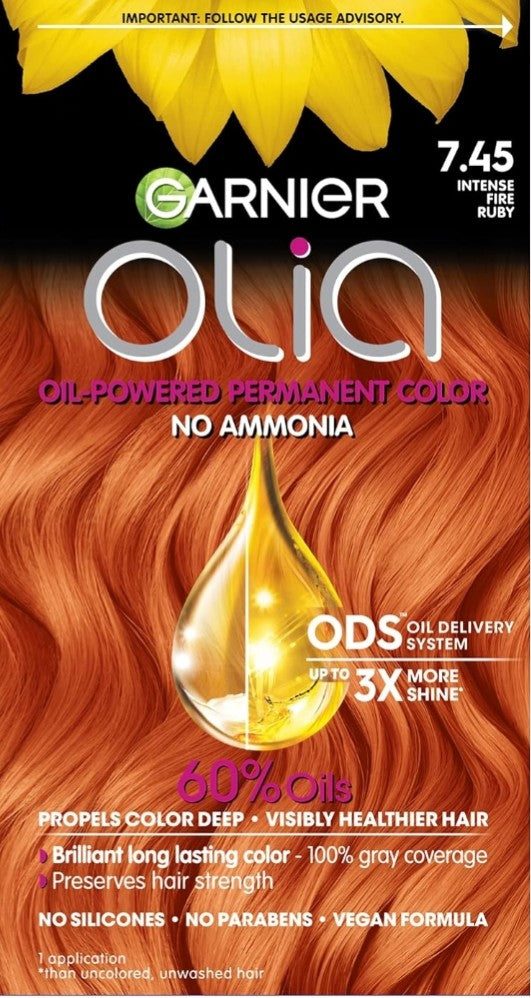 Garnier Hair Color Shade 7.45 Intense Fire Ruby Began Formula