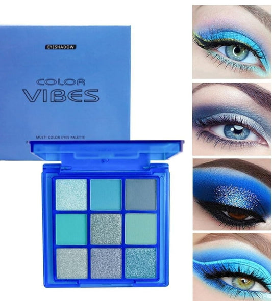 Eye shadow  blue intense metalic palette
