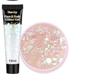 white body  & face glitter