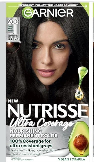 Garnier Hair Color Deep  Soft Black #200 Vegan Formula