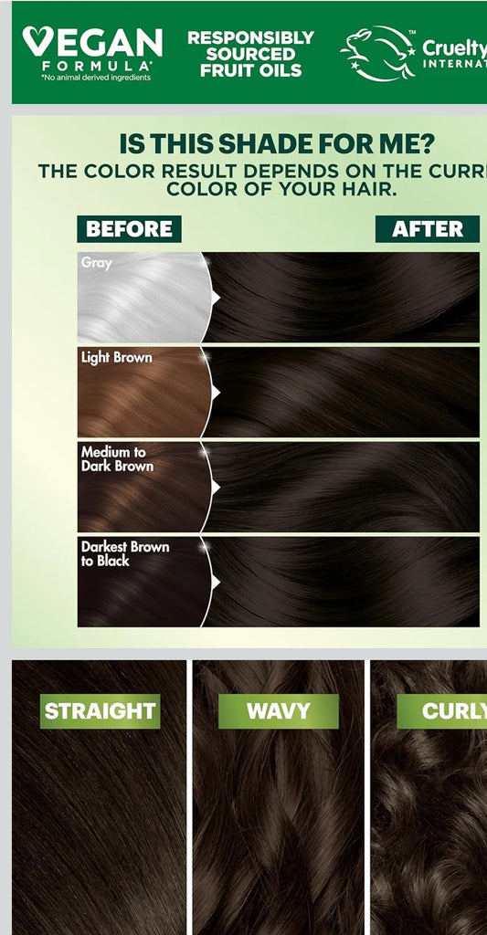 Garnier Hair Color Deep  Soft Black #200 Vegan Formula