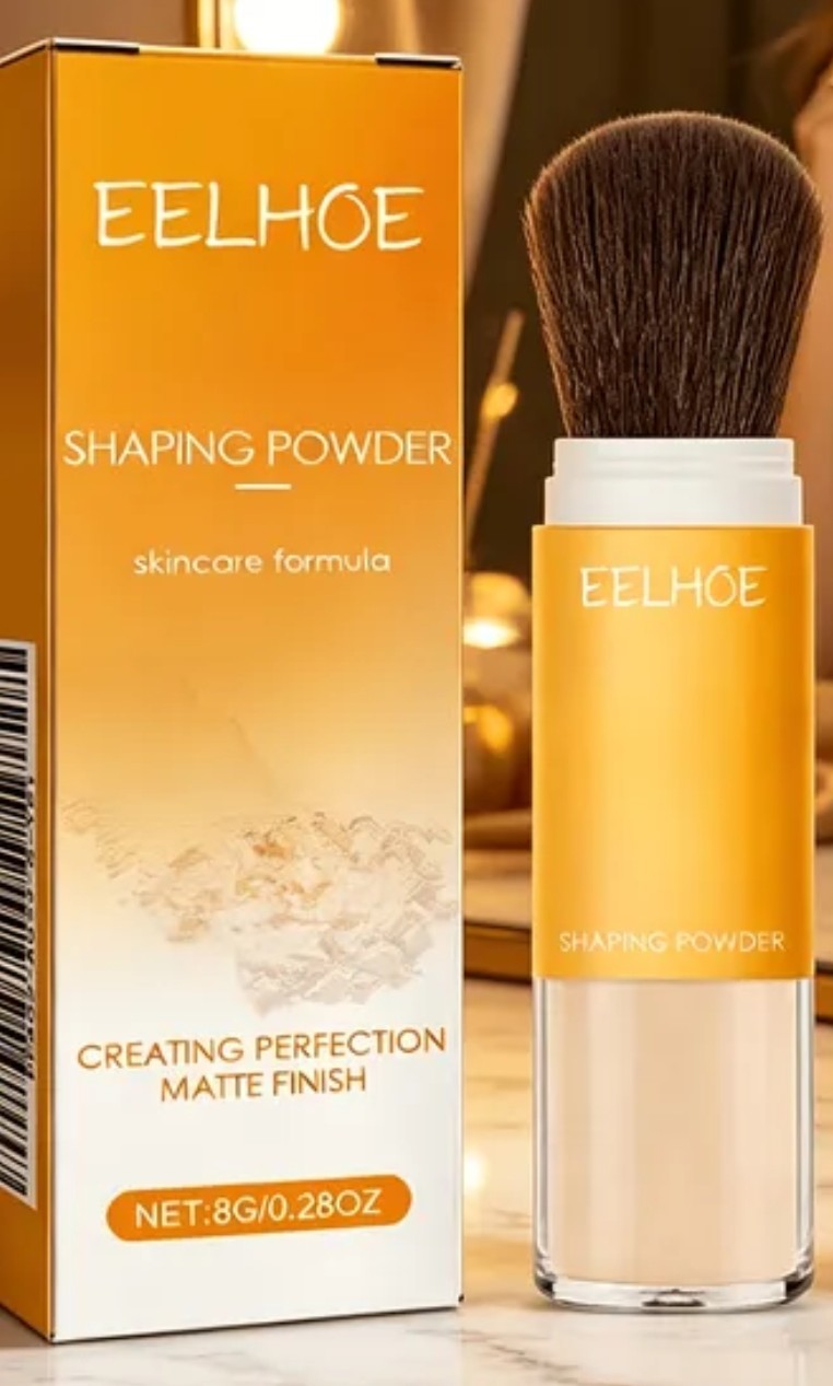 EELHOE lightweight & Setting Powder,sunscreen formula Matte Finish Loose Face Powder, compatible for all skin types natural light & airy.it manages oil & keeps makeup intact for extended periods ,enriched with silica & vitamin E. net.8g./0.28oz. 1 count