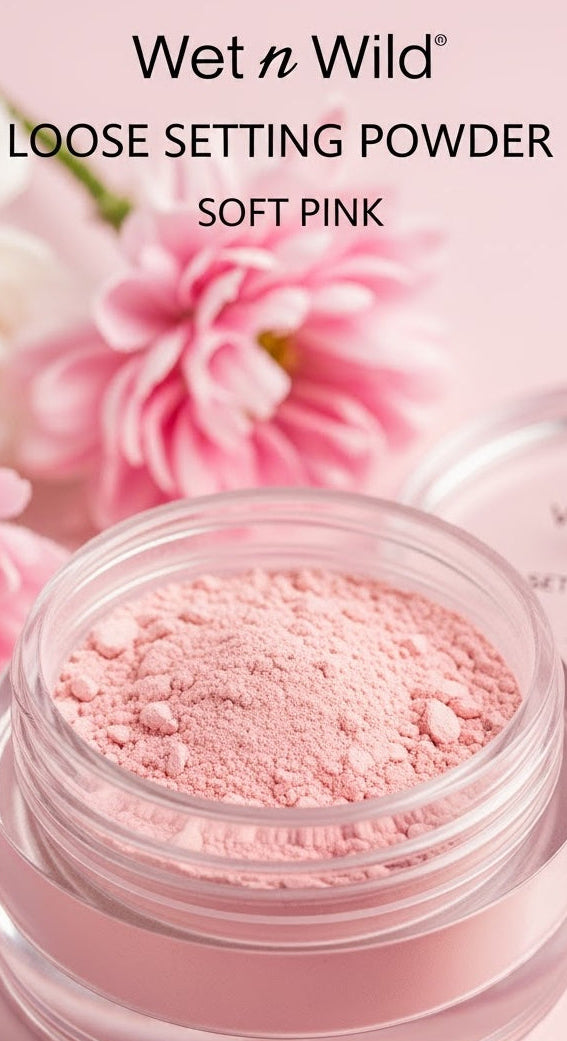 Wet N wild Photo Focus Loose Setting Powder, Lightweight Silky Formula, Radiant Tint for a Luminous Glow, Blurring & Oil-Control Finish, Long-Lasting Makeup Setting Powder, Cruelty-Free - Soft Pink water proof