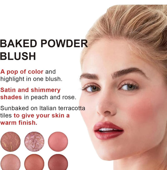 Blush Mocca Rose  Powder Glowing Baked Powder Finish BRAND CORLO