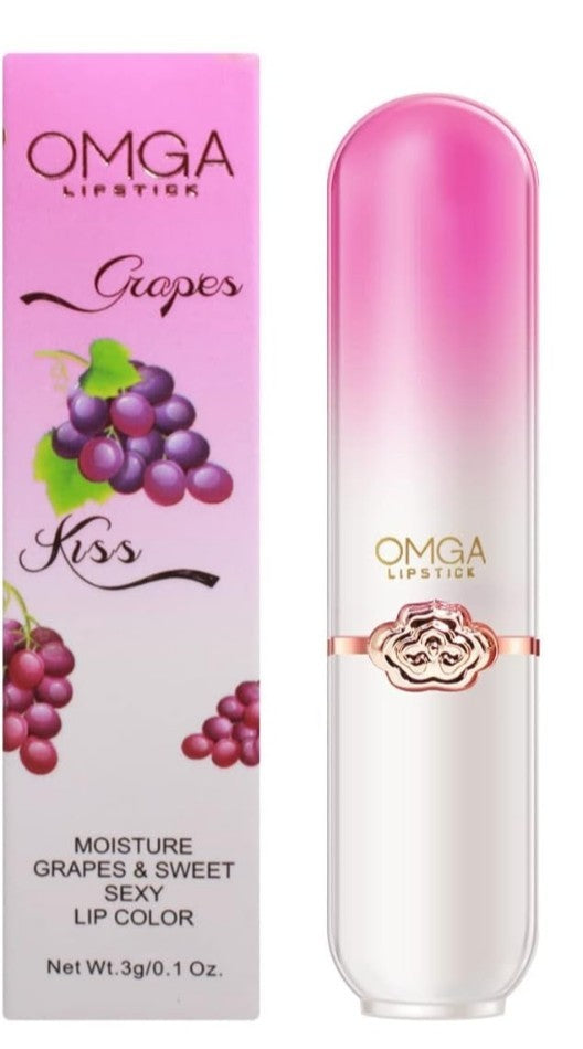 Lip stick changing temperature color grape