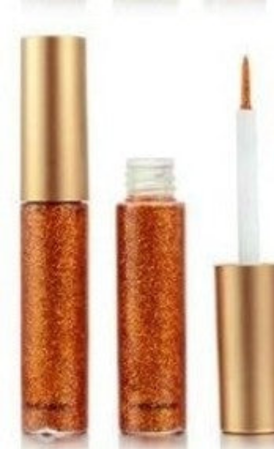 Eye shadow orange liquid gloss glitter