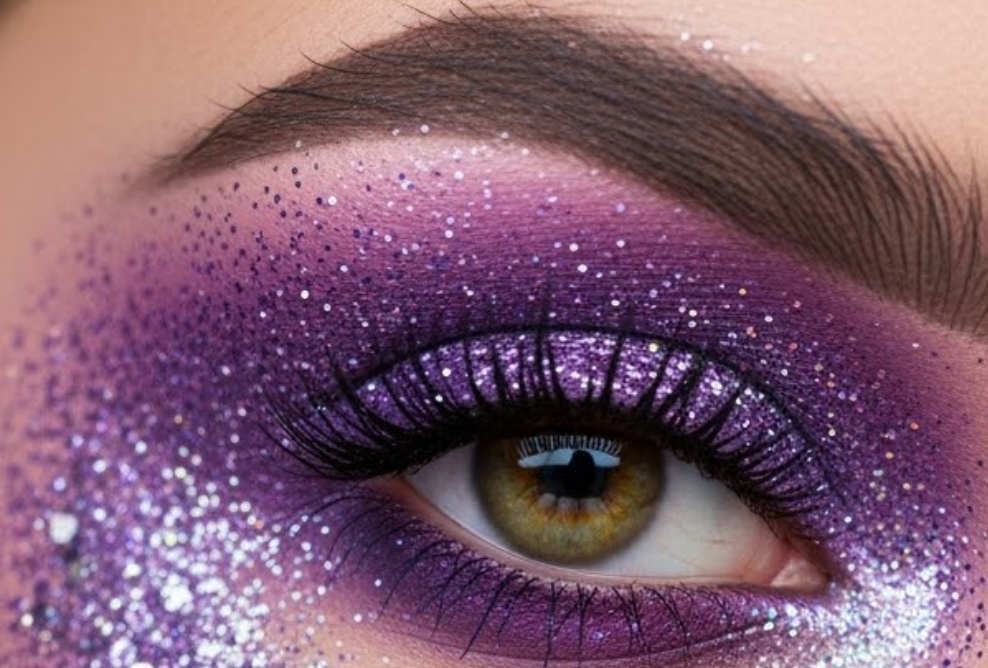 Eye shadow purple liquid gloss glitter