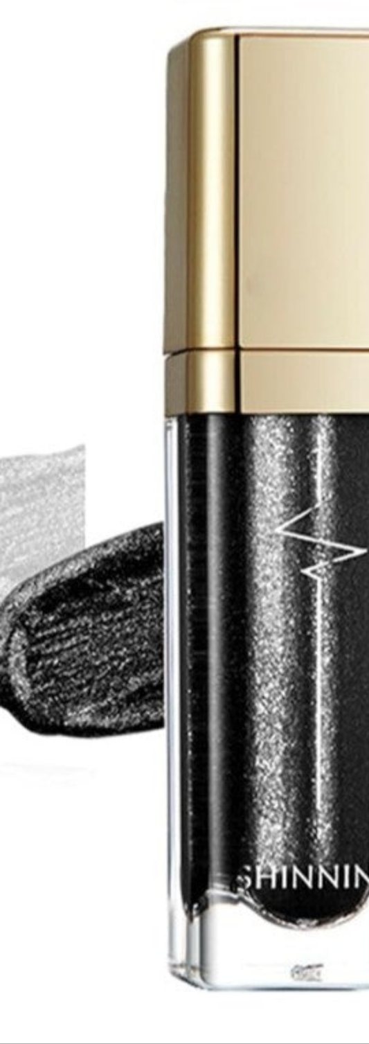 Black metalic shinning eyeshadow liquid glitter  color intense color