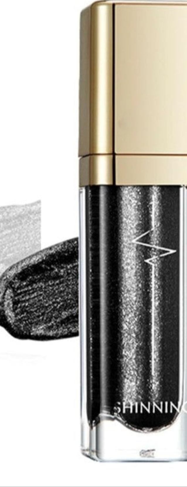 Black metalic shinning eyeshadow liquid glitter  color intense color