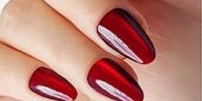 Red almond short press on nails