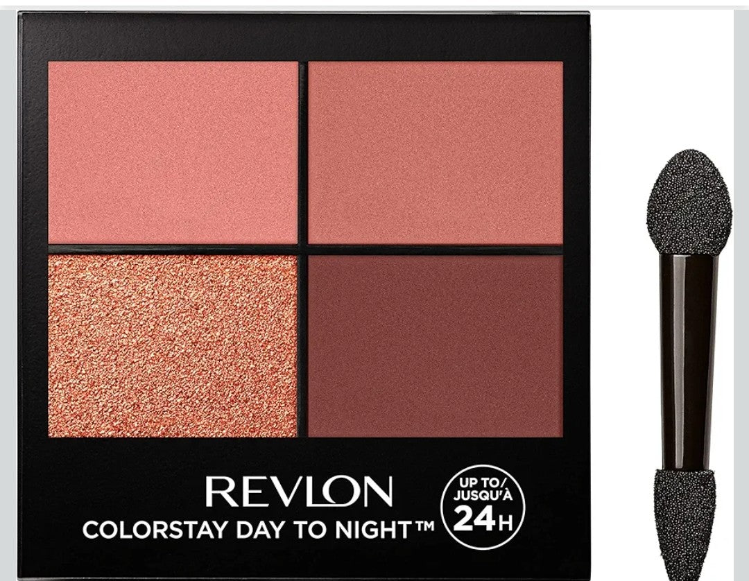 REVLON ColorStay Day to Night limited time Eyeshadow Quad, Longwear Shadow Palette with Transitional Shades and Buttery Soft Feel, Crease & Smudge Proof, 560 Stylish, 0.16 Oz