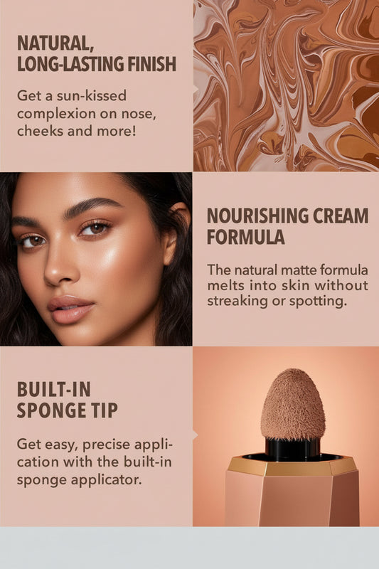 Sun Beam Matte Liquid Bronzer-Caramel longlasting Sheglam Natural longlasting finish.