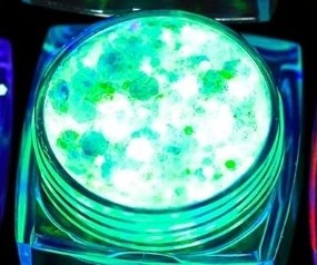 Green  neon glitter for face and body and art nails  glow in the dark