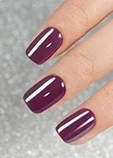 Purple burgundy square short  press on nails