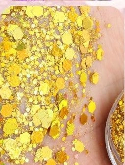 Gold  glitter color for face and body