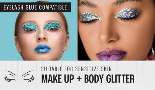 Turquoise  glitter for face and body,hair.