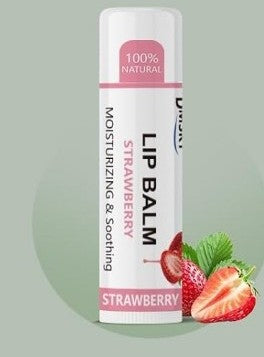 Strawberry lip balm with natural ingridients