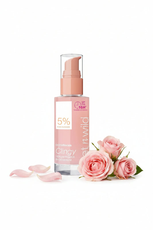 Wet n wild Prime Focus Clingy Serum Primer, Hydrating & Brightening with 5% Niacinamide & 8% Glycerin, Long-Lasting 16-Hour Wear, Dewy Finish Skin-Enhancing Formula, Cruelty-Free Vegan. 1 count