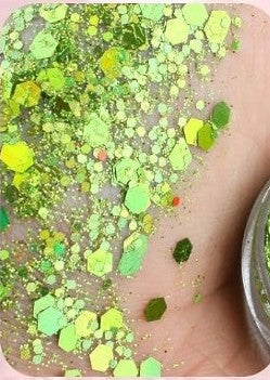 Light green glitter color for face and body