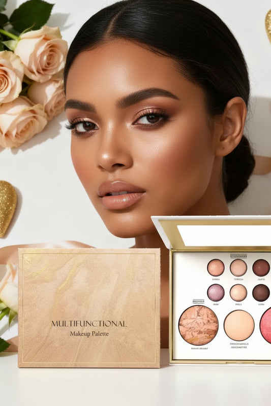 Multifunctional makeup one palette covers multiple uses  blush,contouring  and eyeshadow ,highlighter rich color delicate  longlasting makeup fine texture. 1 count