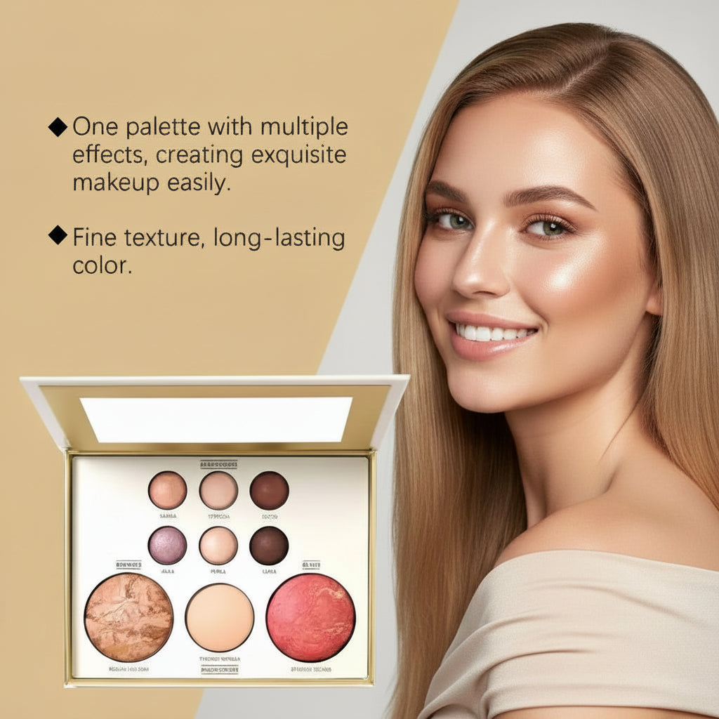 Multifunctional makeup one palette covers multiple uses  blush,contouring  and eyeshadow ,highlighter rich color delicate  longlasting makeup fine texture. 1 count