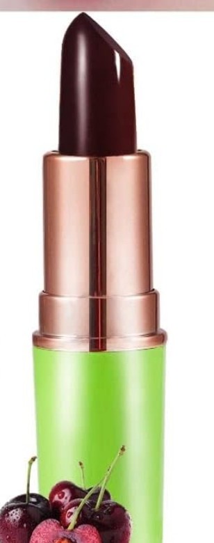 Lipstick color changing temperature color on lips cherry