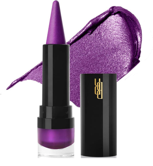 Purple dark glossy lipstick