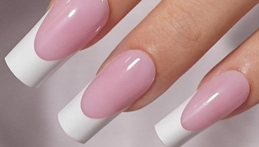 French tip long press on nails (ACRYLIC )nail kit included.