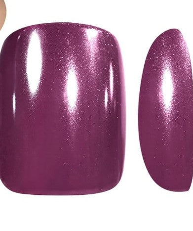 Purple burgundyglossy short square press on nails