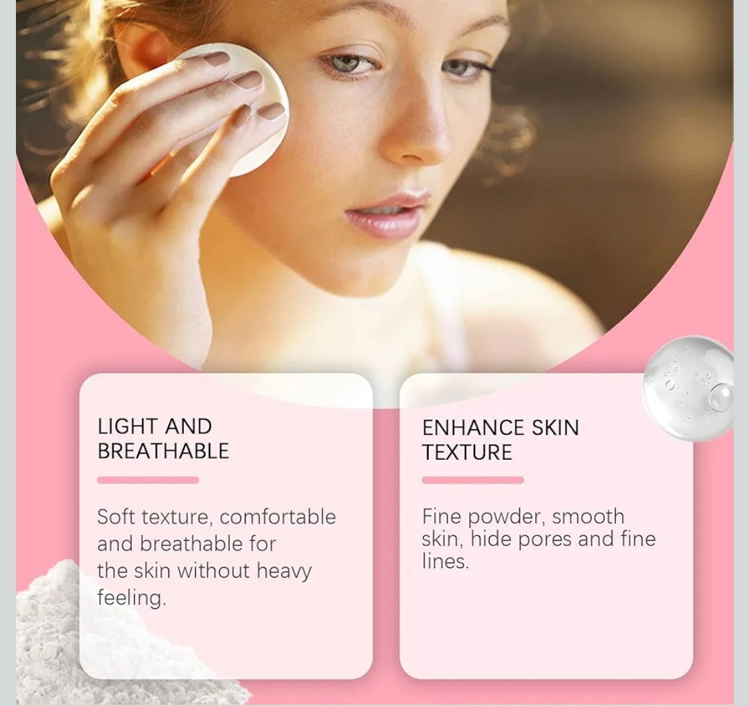 Allaura Beauty Blurring Powder,absorbs oil, Loose Setting Powder Soft Pink set,hide pores,Waterproof All Day Makeup ,flawless skin, soft pink. 1 box set