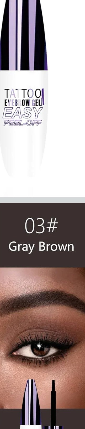 Eyebrow liquid gel tatoo gray- brown easy-peel off 1 count.