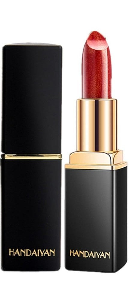 Red glossy glitter waterproof lipstick