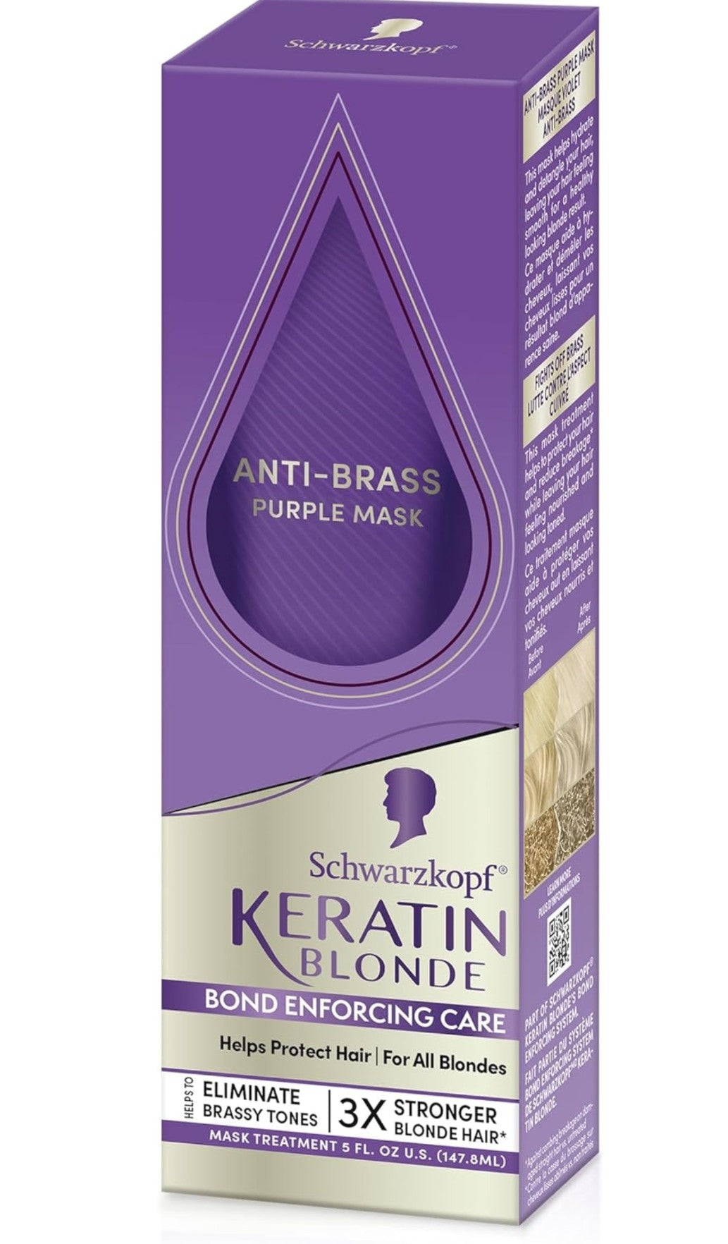 Schwarzkopf Keratin Blonde Enforcing Care Anti - Brass Purple Mask