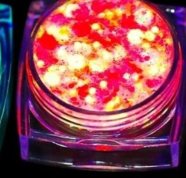 Orange  neon  that glow glitter for face and body and art nails