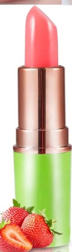 Lipstick color changing temperature color on lips strawberry