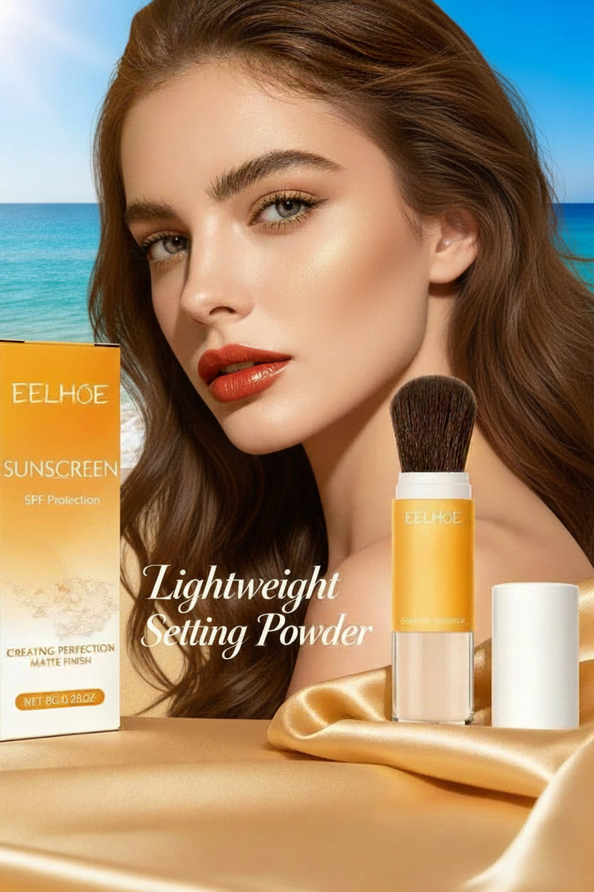 EELHOE lightweight & Setting Powder,sunscreen formula Matte Finish Loose Face Powder, compatible for all skin types natural light & airy.it manages oil & keeps makeup intact for extended periods ,enriched with silica & vitamin E. net.8g./0.28oz.  1 count