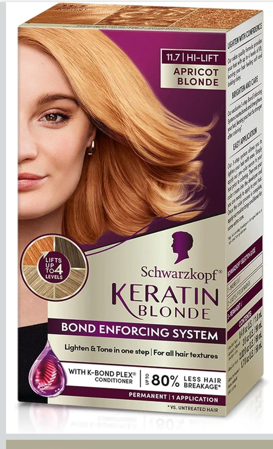 Schwarzkopf  Keratin Blond 11.7 apricot blonde hair color 1 count.