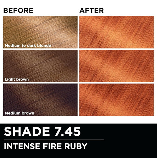 Garnier Hair Color Shade 7.45 Intense Fire Ruby Began Formula