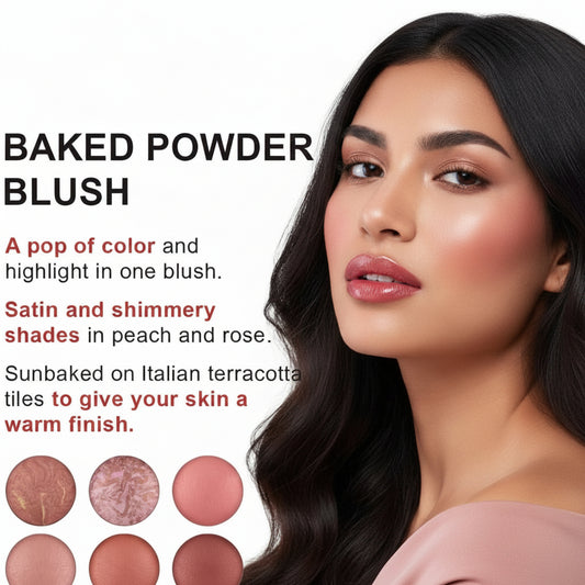 Blush Mocca Rose  Powder Glowing BAKED Powder Finish BRAND CORLO