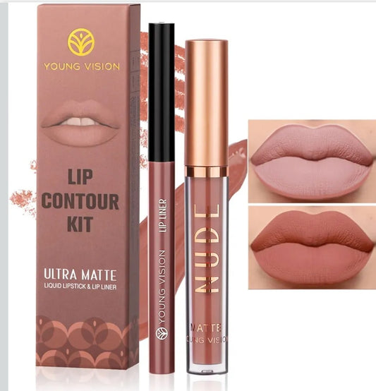Young Vision Pink Nude  Lip Contour Kit Liquid Lipstick & Lip liner