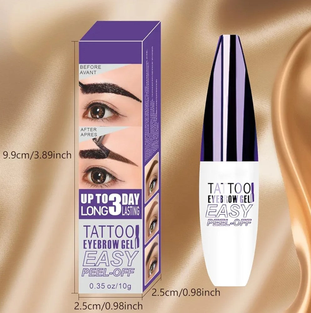 Eyebrow liquid gel tatoo  brown easy-peel off 1 count.